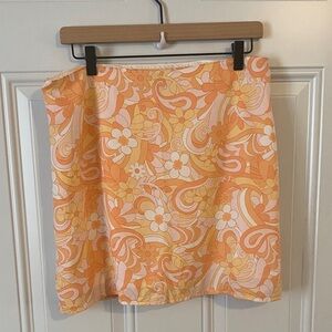 Hollister NWT Orange and Yellow Floral Mini Skirt